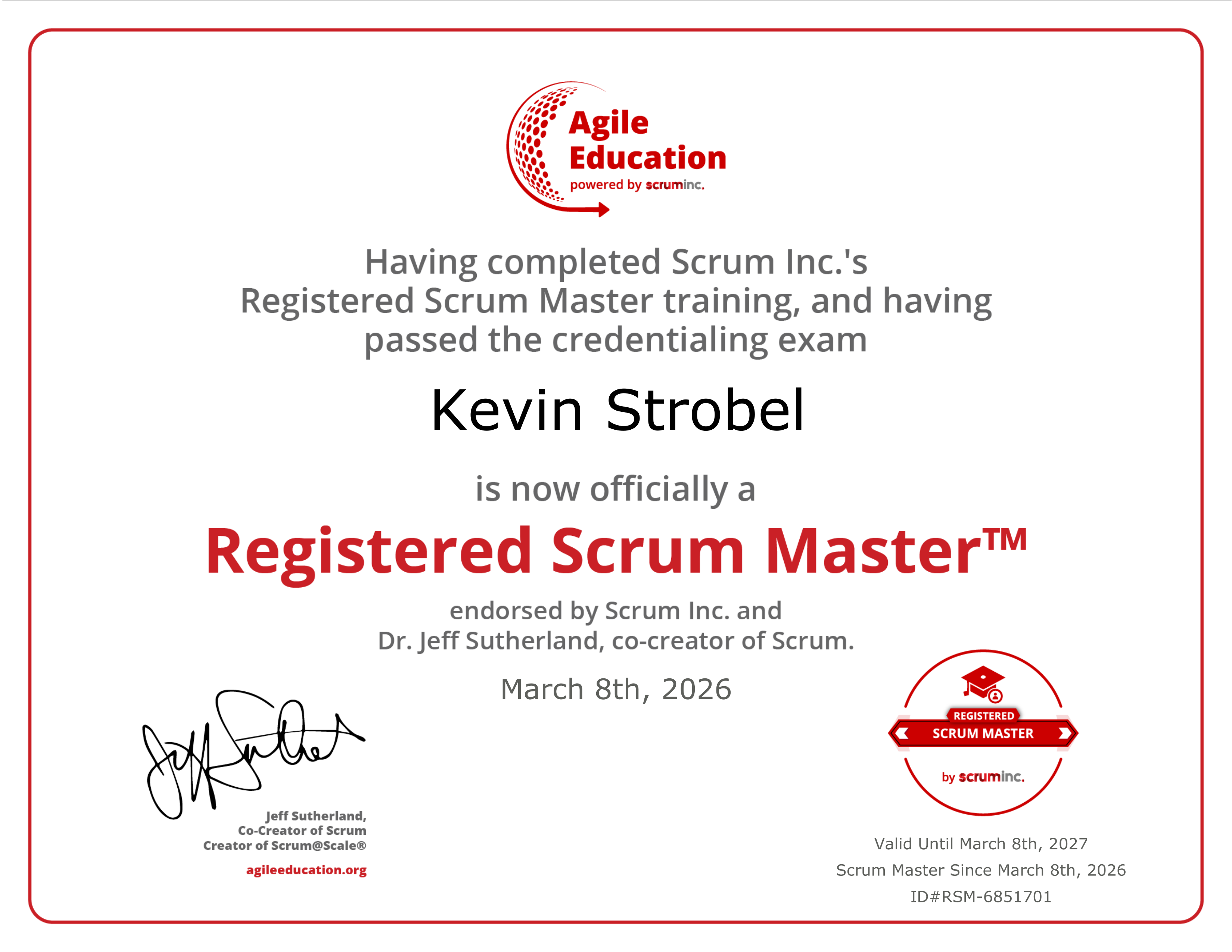 Registered Scrum Master™